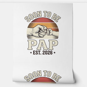 Soon to Be Pap 2026 Vintage Baby Fist Bump Design_ Wallpaper