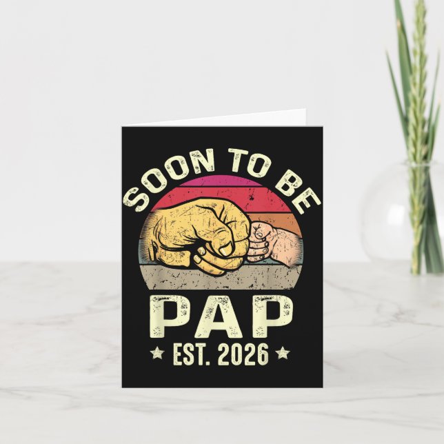 Soon To Be Pap Est 2026 For New Papa Funny Fathers Card (Front)