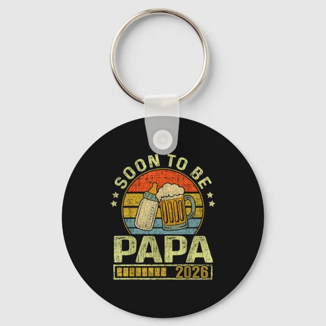 Soon To Be Papa 2026 Expecting Baby Promoted To Fa Keychain (Front)