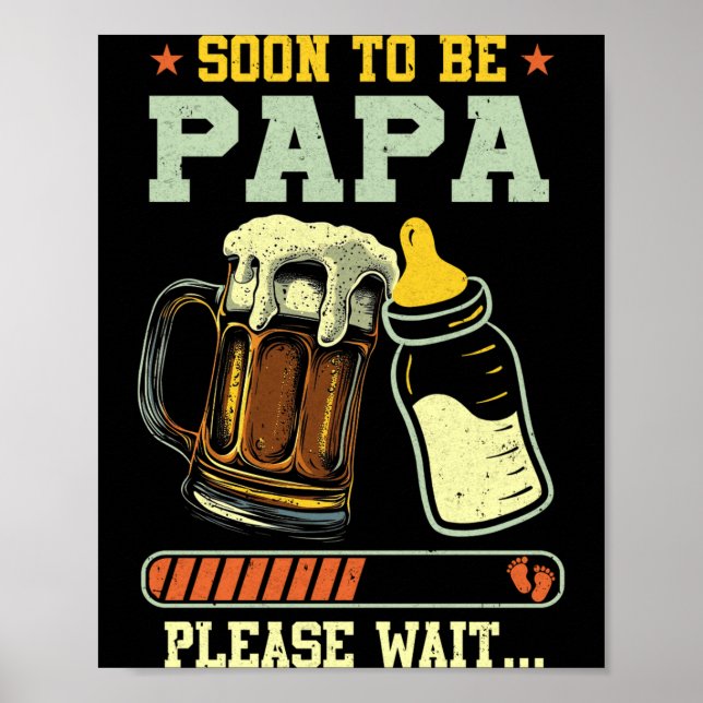 Soon To Be Papa Est 2025 Pregnancy Announcement Lo Poster (Front)