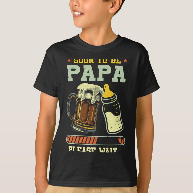 Soon To Be Papa Est 2025 Pregnancy Announcement Lo T-Shirt (Front)