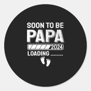 Soon To Be Papa To Be Pregnancy Announcement Classic Round Sticker