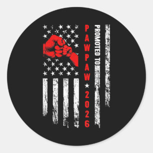 Soon To Be Pawpaw Est.2026 Father's Day First Time Classic Round Sticker