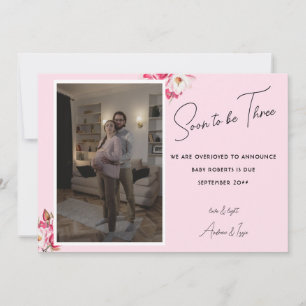  Soon to be Three Photo Pregnancy Announcement 