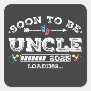 Soon to Be Uncle 2025 Loading Square Sticker