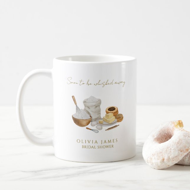 Soon to be whisked away bridal shower coffee mug (With Donut)