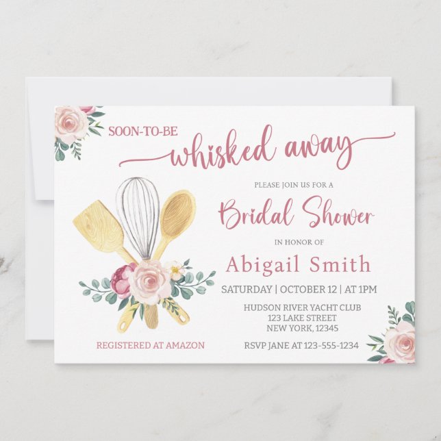 SOON TO BE WHISKED AWAY BRIDAL SHOWER INVITATION (Front)