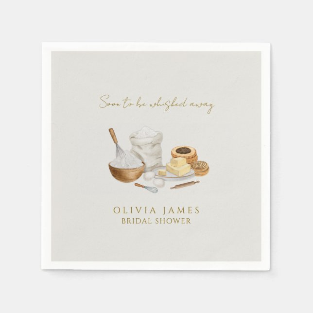 Soon to be whisked away bridal shower napkin (Front)