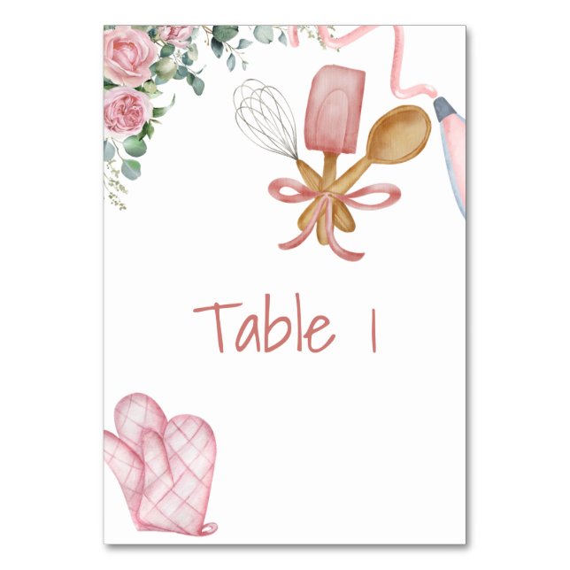 Soon To Be Whisked Away Bridal ShowerTable Numbers Table Number (Front)