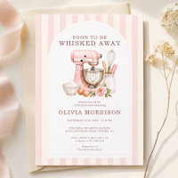 Soon to Be Whisked Away Stripes Pink Bridal Shower