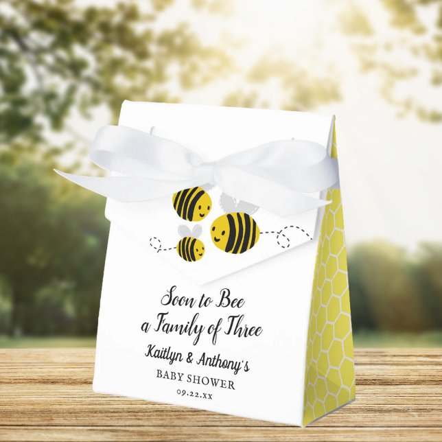 Soon To Bee A Family Of Three | Baby Shower Favor Box (Creator Uploaded)