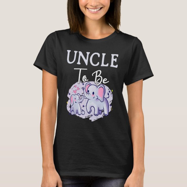 Soon Uncle To Be Elephants For Baby Shower Gender  T-Shirt (Front)