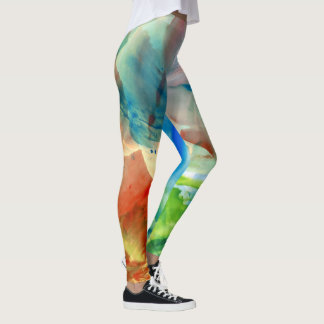 Soothing Abstract Watercolor Paint Spatter Leggings