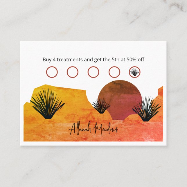 Soothing Desert Moon Meditation  Loyalty Card (Front)