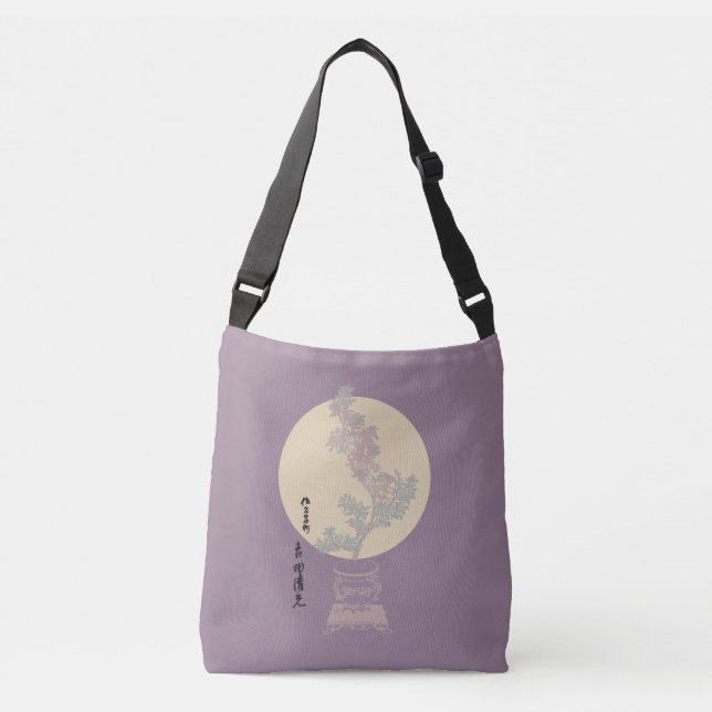 Soothing Minimal Bonsai Japanese Painting Crossbody Bag (Front)