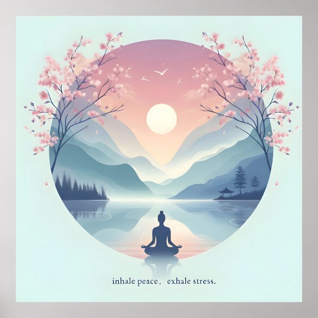 Soothing Nature Meditation Art Poster (Front)