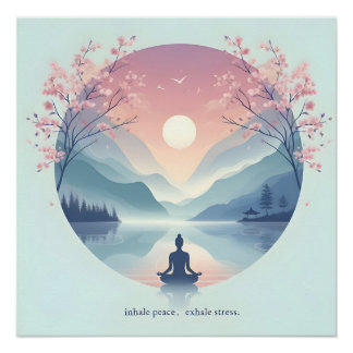 Soothing Nature Meditation Art Poster