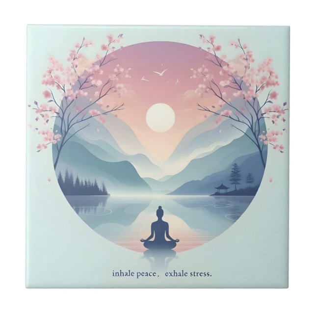Soothing Nature Meditation Art Tile (Front)