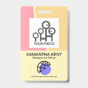 Soothing Pastel Waves Employee Photo Badge