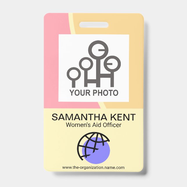 Soothing Pastel Waves Employee Photo Badge (Front)
