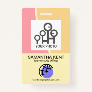 Soothing Pastel Waves Employee Photo Badge