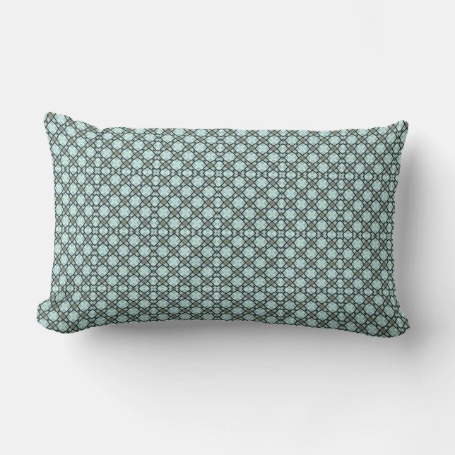 Soothing Sea Blues Micro Pattern Lumbar Pillow (Front)