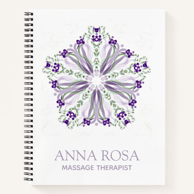 *~* Soothing Star Purple Meditative Mandala Notebook (Front)