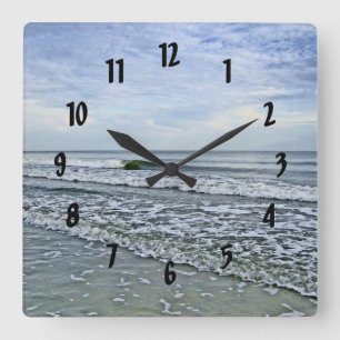Soothing Tides Along Carolinas Seashore Square Wall Clock