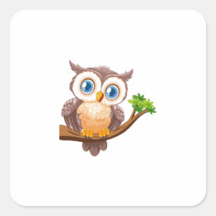 Sooty Owl   Square Sticker