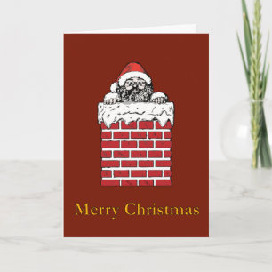 Sooty Père Noël à Chimney - Carte de Noël