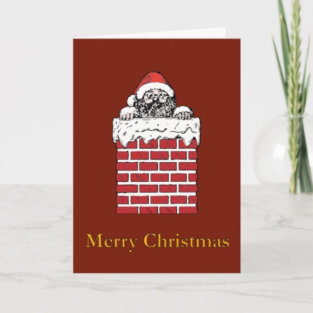 Sooty Père Noël à Chimney - Carte de Noël (Devant)