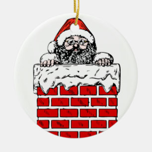 Sooty Santa in Chimney Christmas Ornament