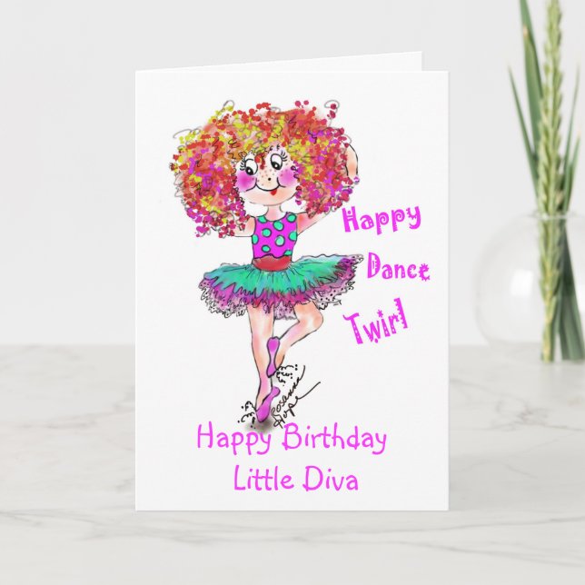 Sophia Ballerina Happy Birthday card  Rosannahope (Front)