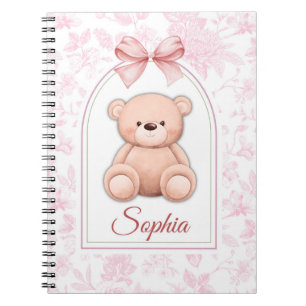 Sophia   Custom Pink Teddy Bear Nursery Design  Notebook