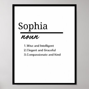 Sophia, Girl Personalised Name Definition Poster