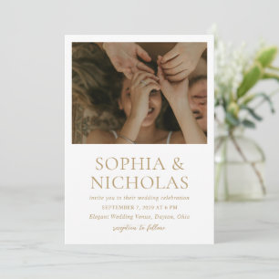 Sophia Gold Modern Wedding Invitation