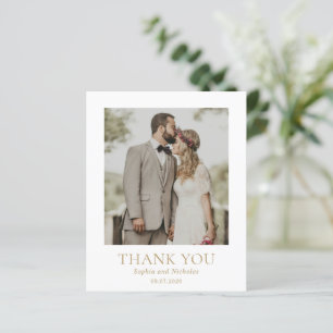 Sophia Gold Modern Wedding Thank You Card