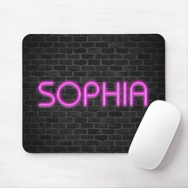 SOPHIA In Pink Neon Lights   Mouse Pad (With Mouse)