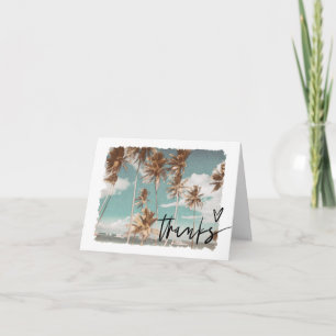 SOPHIA Island Beach Tropical Palm Tree Ocean Thank You Card