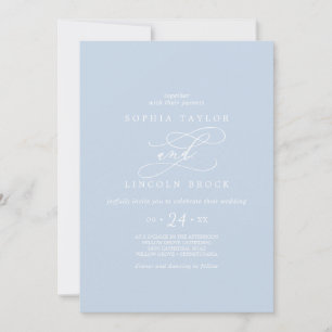SOPHIA Modern Baby Blue All In One Wedding Invitation