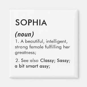 Sophia name, Editable name, Custom name Magnet