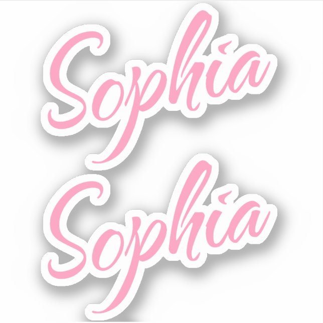 Sophia Nom décoratif en rose x2 Sticker (Devant)