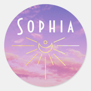 Sophia Nom Stickers Round Sunshine Boho Hippie