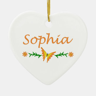 Sophia (Orange Butterfly) Ceramic Ornament