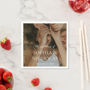 Sophia Photo Modern Wedding Napkin