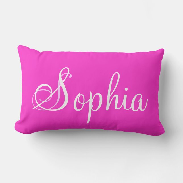 Sophia Pink Lumbar Personalized Pillow (Front)