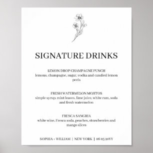 Sophia Simple Signature Drinks Wedding Sign