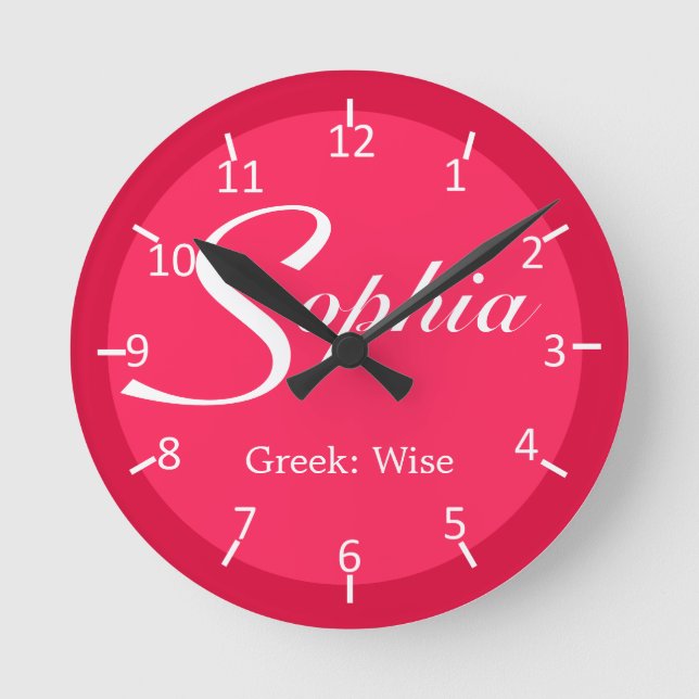 Sophia Strawberry Two-Toned Round Clock (Front)