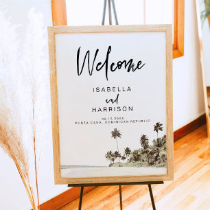 SOPHIA   Tropical Beach Palm Tree Wedding Welcome Poster