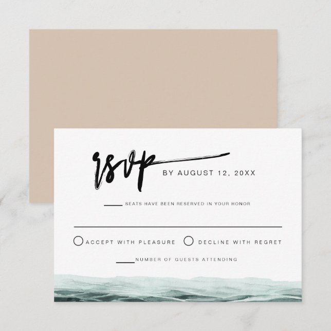 SOPHIA | Tropical Ocean Watercolor RSVP Card (Front/Back)